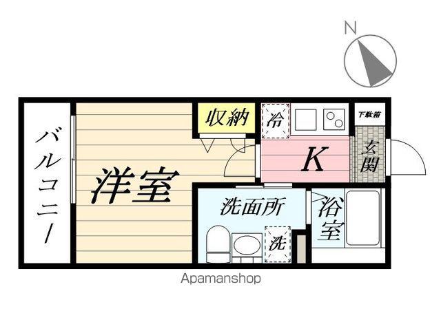 ラウレア生麦(1K/2階)の間取り写真