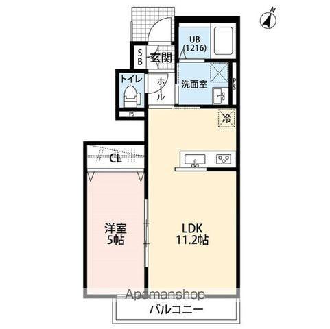 クレール 狭山(1LDK/1階)の間取り写真