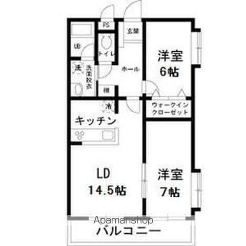 マナブライトンフロント(2LDK/1階)の間取り写真