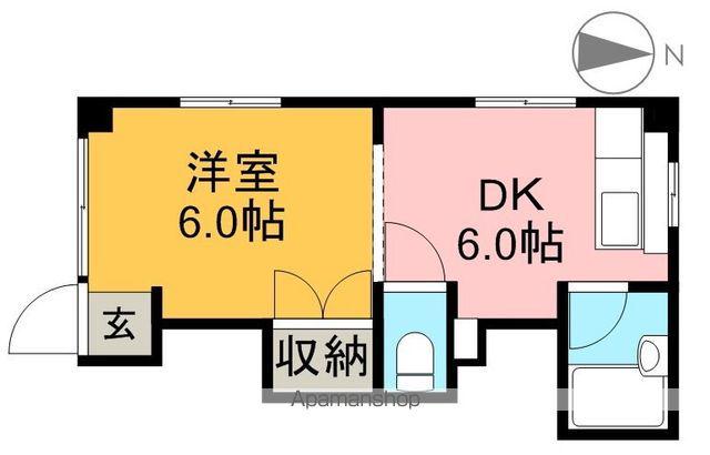 ふじハイツ(1DK/3階)の間取り写真