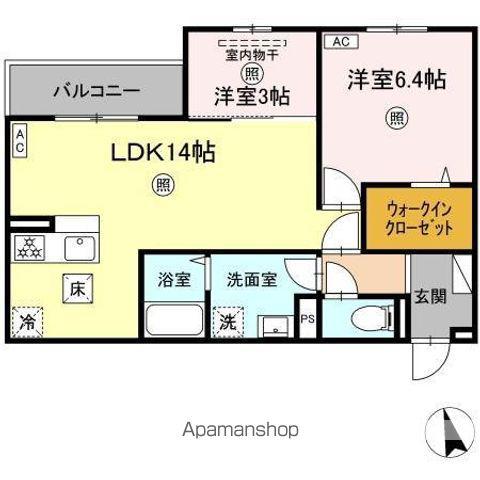 PREMILIFE大州浜(2LDK/1階)の間取り写真