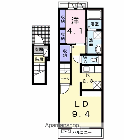 ブリーゼ・カーサⅡ(1LDK/2階)の間取り写真
