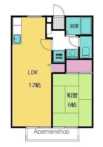 ビーライン池ノ渕(1LDK/2階)の間取り写真