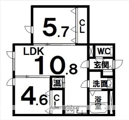 LAPEL241A(2LDK/2階)の間取り写真