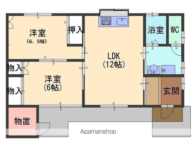 宮城県大崎市 1階建 築29年(2LDK)の間取り写真