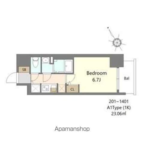 S-RESIDENCE堺湊駅前AZURE(1K/10階)の間取り写真