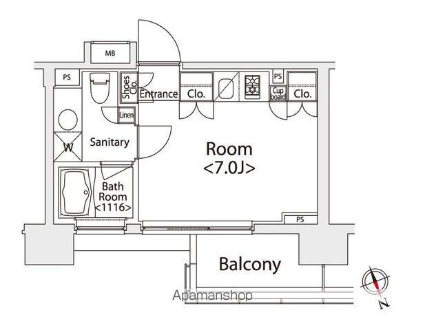 カスタリア戸越(ワンルーム/5階)の間取り写真