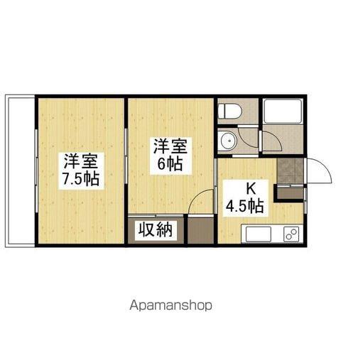 朝倉マンション(2K/2階)の間取り写真