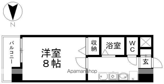 ヒルズ新栄(1K/6階)の間取り写真