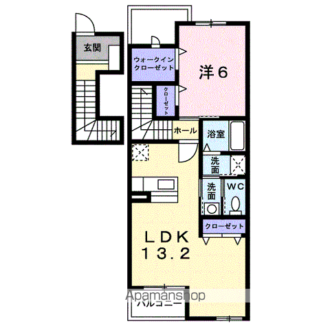 ヴィラ・軽井沢(1LDK/2階)の間取り写真