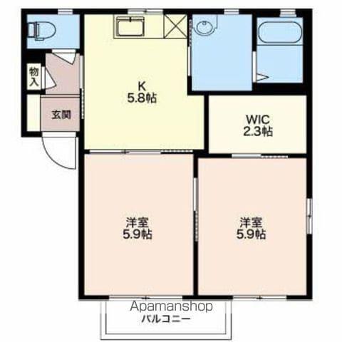 ディアス筑摩(2K/1階)の間取り写真