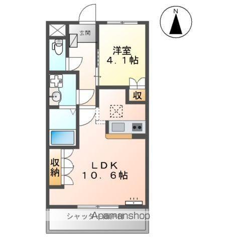 グランチェスタイースト(1LDK/1階)の間取り写真