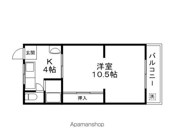 伊勢屋ハイツ(1K/2階)の間取り写真