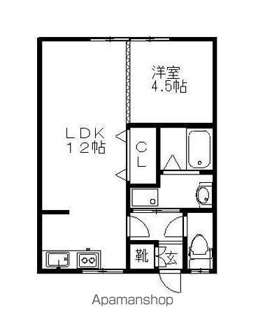コーポ成田(1LDK/1階)の間取り写真