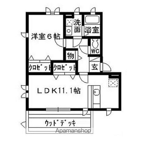 リブラハーモニーⅡ(1LDK/1階)の間取り写真