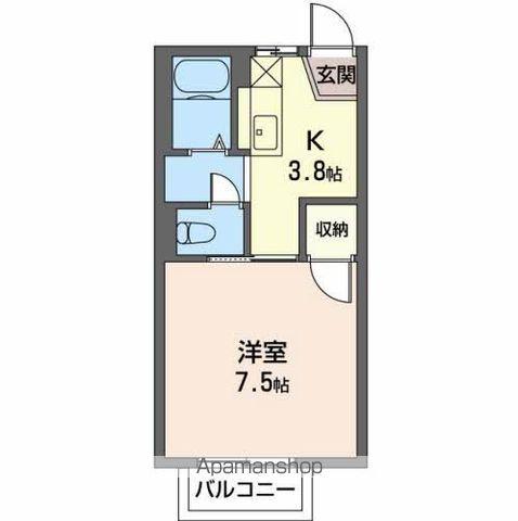 フレグランス・パル(1K/1階)の間取り写真