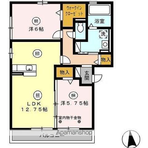 グランアルジャン(2LDK/3階)の間取り写真