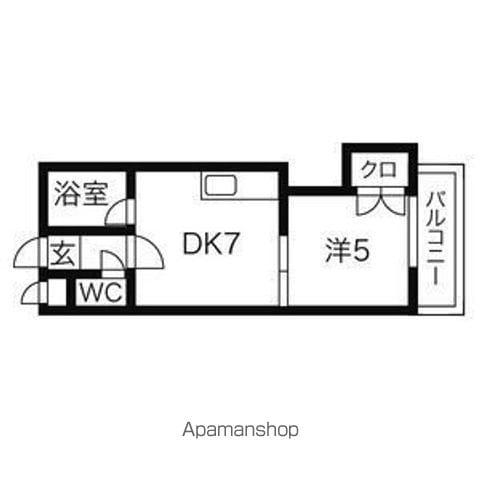 グランドール天野(1DK/4階)の間取り写真