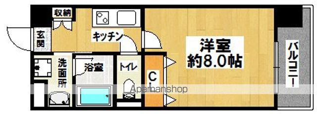 グランジュテ住吉(1K/4階)の間取り写真