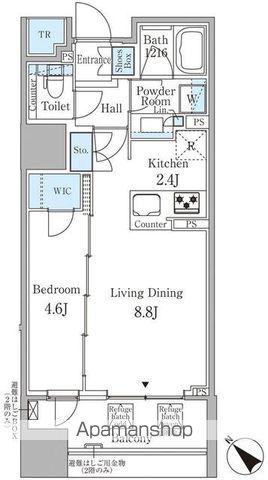 アネシア築地ステーションレジデンス(1LDK/9階)の間取り写真
