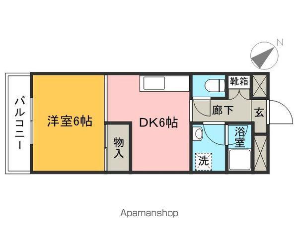 セントラル入間(1DK/6階)の間取り写真