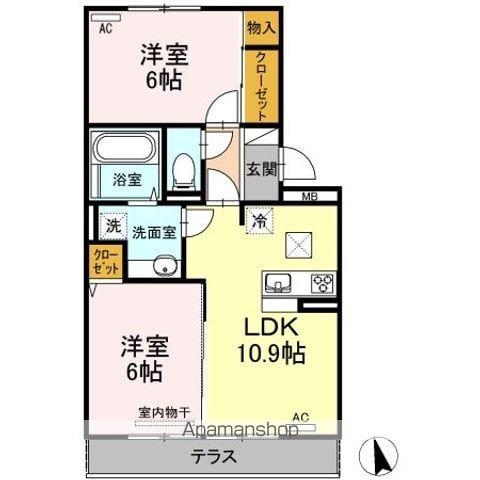 ヴェリタ(2LDK/1階)の間取り写真