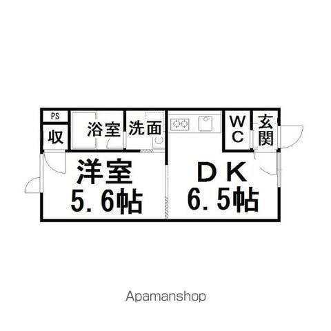 大学ハイツ2(1DK/1階)の間取り写真