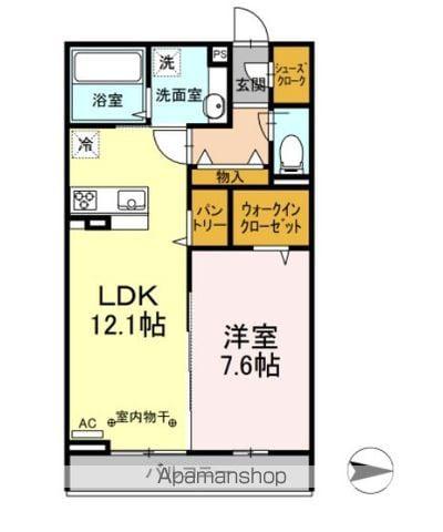 セント国立(1LDK/3階)の間取り写真