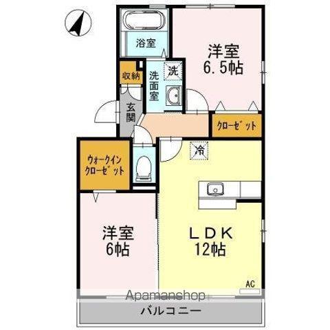 マインパレスⅡ A・B棟(2LDK/3階)の間取り写真