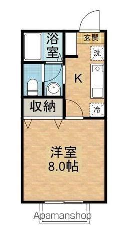 シャルムトーコーⅡ(1K/2階)の間取り写真