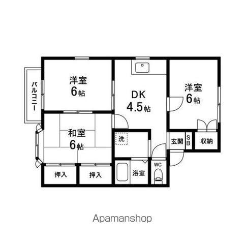 コートアイランド D(3DK/1階)の間取り写真