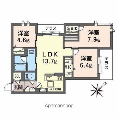 シャーメゾンルーナノワ(3LDK/2階)の間取り写真