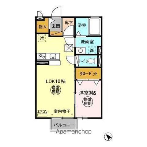 ヴァン・ソフィア(1LDK/1階)の間取り写真