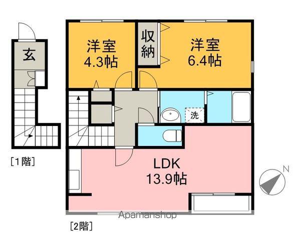 クレールコート(2LDK/2階)の間取り写真