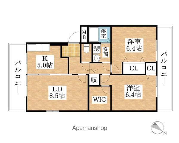 ファミーユレイ(2LDK/2階)の間取り写真