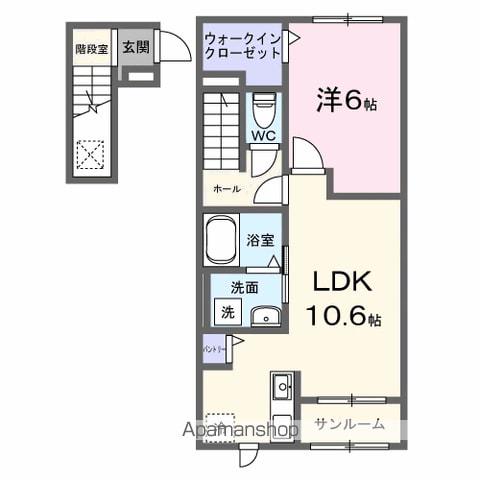 ダンケリーナ(1LDK/2階)の間取り写真