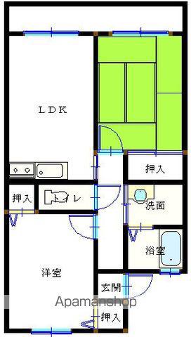シャルマン高原(2DK/2階)の間取り写真