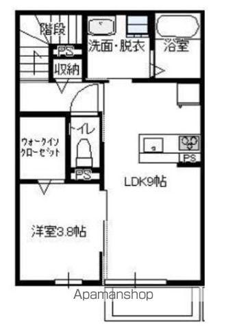 CASA・RIVA(1LDK/2階)の間取り写真
