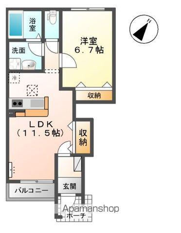 スターテラス(1LDK/1階)の間取り写真