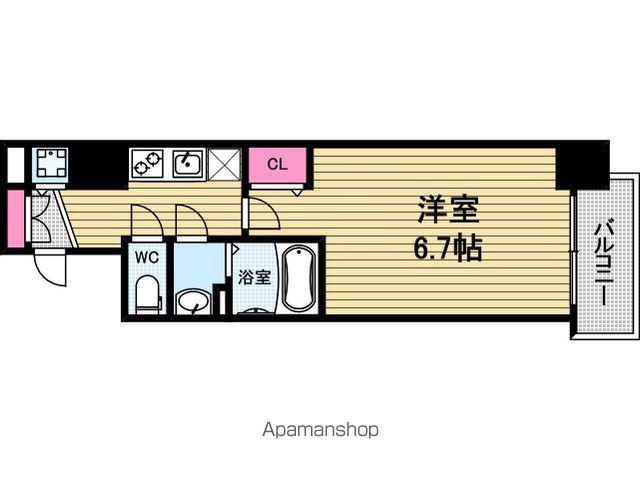 プレサンス松屋町駅前(1K/5階)の間取り写真