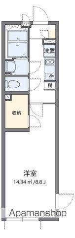 クレイノT ヴィルヌーブ(1K/1階)の間取り写真