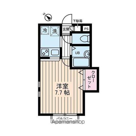 パークサイドテラス高井戸(1K/1階)の間取り写真