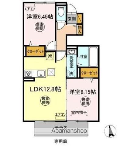 ルポゼ都(2LDK/1階)の間取り写真