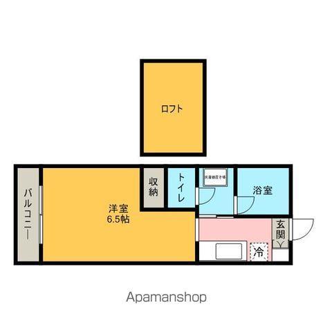 ヴェルデヒルズC(1K/2階)の間取り写真