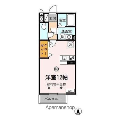 セジュールモナリエ笙(ワンルーム/2階)の間取り写真