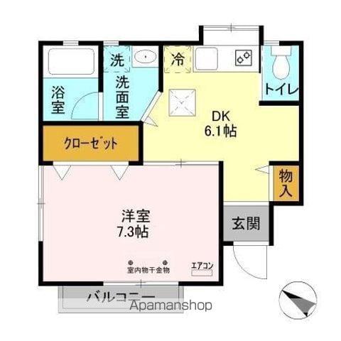 マイルーム藤4(1DK/1階)の間取り写真