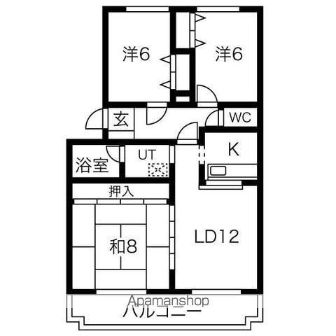メゾンT&T(3LDK/1階)の間取り写真