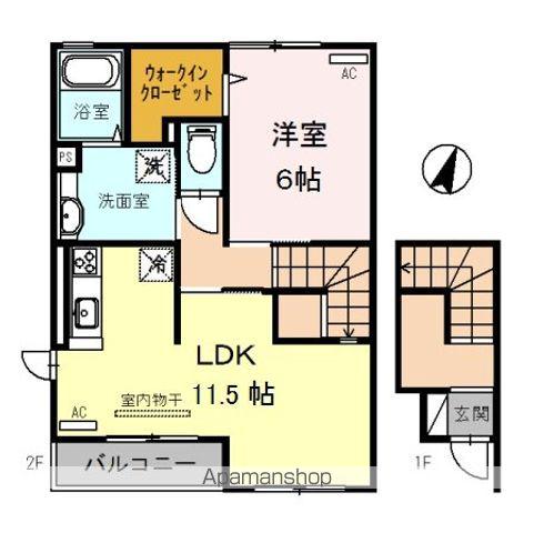 D-ROOM TOKI(1LDK/2階)の間取り写真