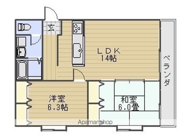 ガーデンヒルズ鷹尾(2LDK/2階)の間取り写真