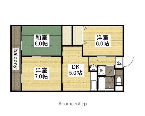 第3松本マンション(3DK/1階)の間取り写真